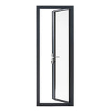 Porte-fenêtre alu Essentiel H.215xl.100cm, gris ant., 1 vantail tirant gauche