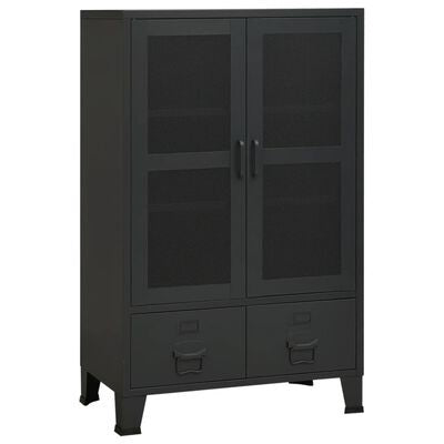 vidaXL Coffre de rangement industriel Noir 70x40x115 cm Métal
