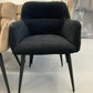 Lot de 2 chaises avec accoudoirs en tissu et métal - Noir - HEKA