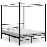 vidaXL Cadre de lit à baldaquin sans matelas noir métal 200x200 cm