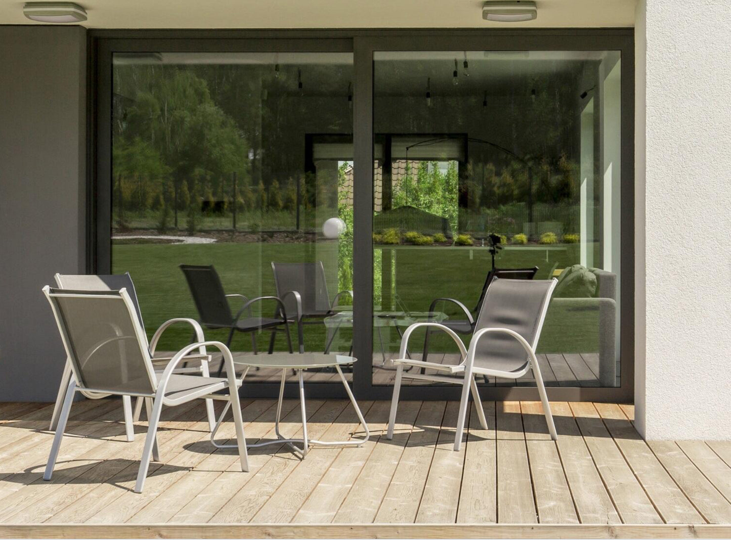 Baie coulis alu av volet rad.215x240 gris ext/blanc int Premium Rome dorm140