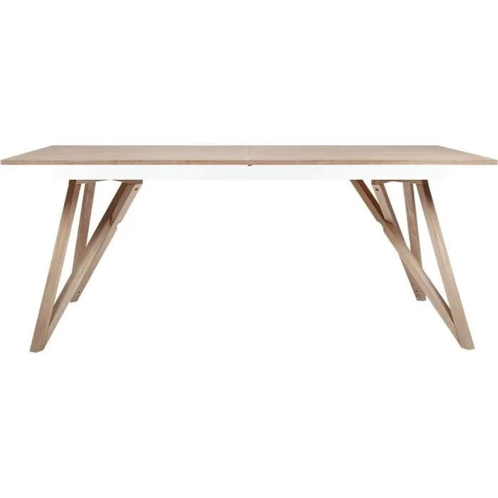 Table à manger extensible - placage frêne - style scandinave - Sawyer L180 / 220 x P 90 x H 75