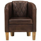 vidaXL Fauteuil Marron foncé Cuir véritable