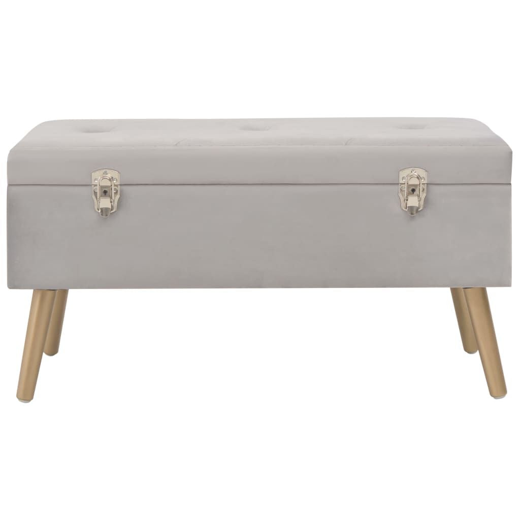 vidaXL Banc avec compartiment de rangement 80 cm Gris Velours