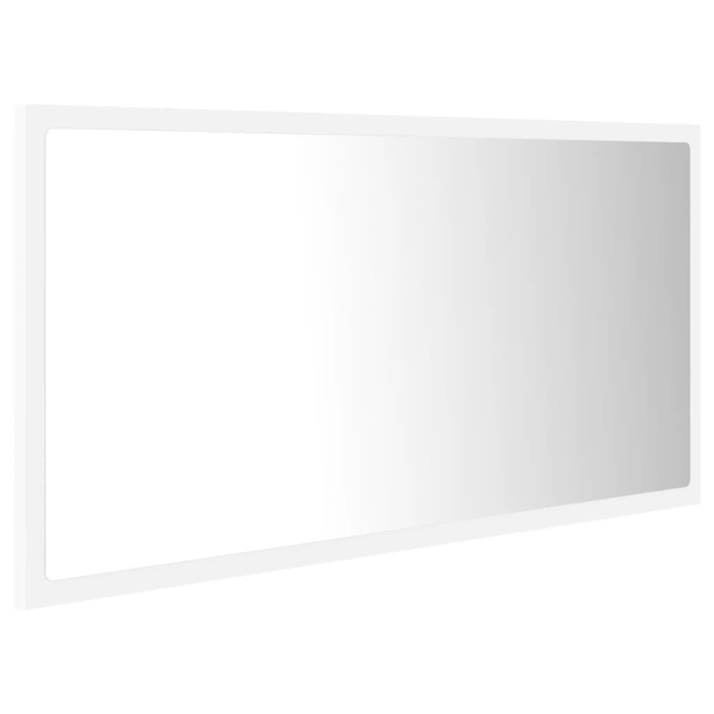 vidaXL Miroir à LED de salle de bain Blanc 90x8,5x37 cm Acrylique