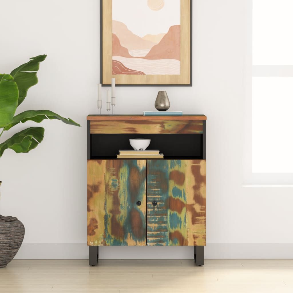 vidaXL Buffet avec 2 portes 60x33x75 cm bois massif de récupération