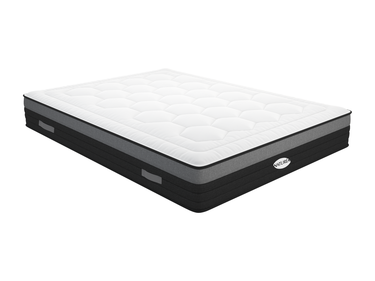 NEUF - Matelas 160 x 200 cm hybride ressorts ensachés 7 zones et mémoire de forme ép.25cm - AMARANTE de NATUREA