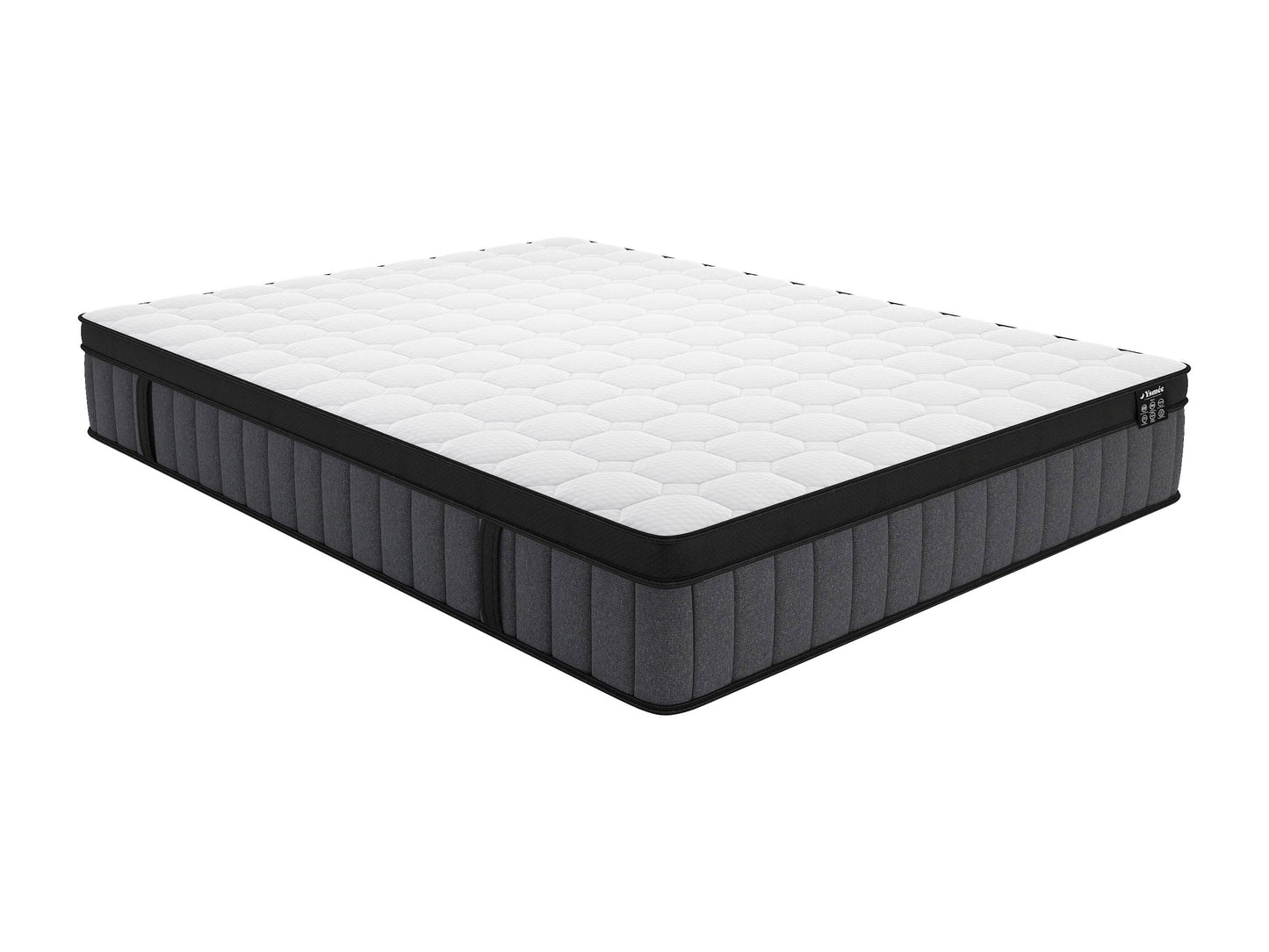 Matelas 180 x 200 cm hybride ressorts ensachés 7 zones et gel à mémoire de forme ép.25cm - TOLCA de YSMÉE