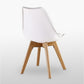Lot de 2 chaises scandinaves blanches lorenzo - assise rembourrée - salle à manger, cuisine ou bureau