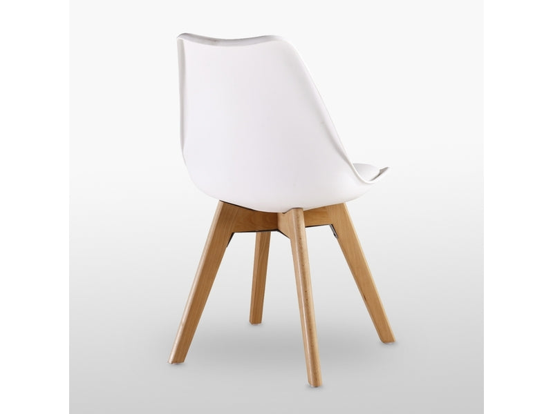 Lot de 2 chaises scandinaves blanches lorenzo - assise rembourrée - salle à manger, cuisine ou bureau