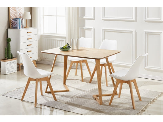Lot de 2 chaises scandinaves blanches lorenzo - assise rembourrée - salle à manger, cuisine ou bureau
