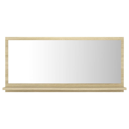 vidaXL Miroir de salle de bain Chêne sonoma 80x10,5x37 cm Aggloméré