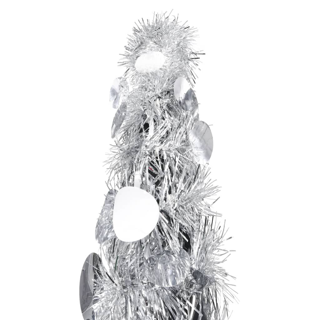 vidaXL Sapin de Noël artificiel escamotable argenté 180 cm PET