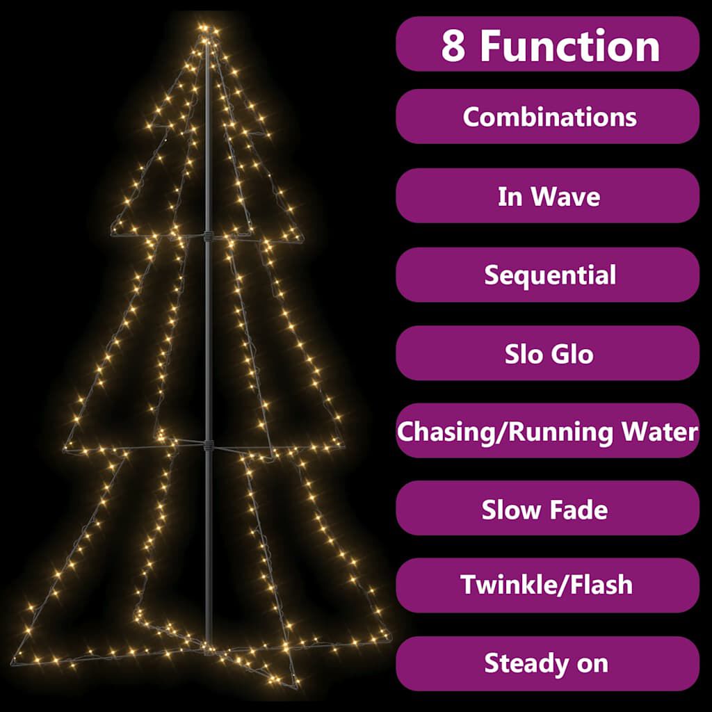 vidaXL Arbre de Noël cône 240 LED d'intérieur/d'extérieur 118x180 cm
