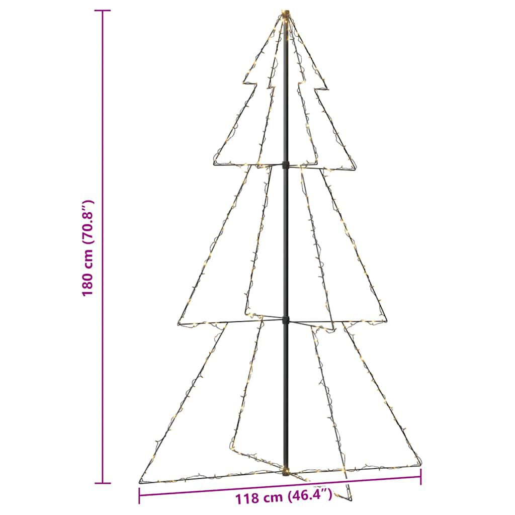 vidaXL Arbre de Noël cône 240 LED d'intérieur/d'extérieur 118x180 cm