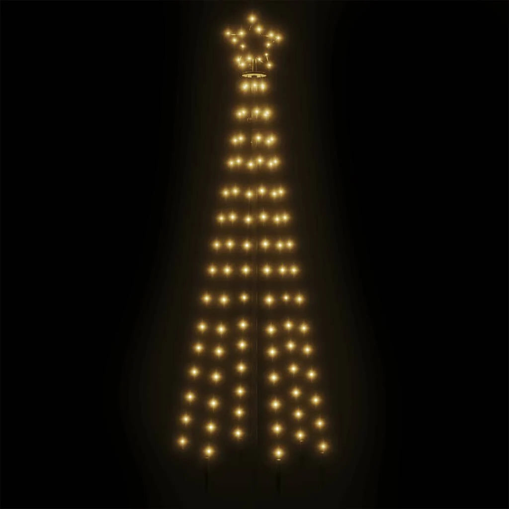 NEUF - vidaXL Arbre de Noël cône Blanc chaud 108 LED 70x180 cm
