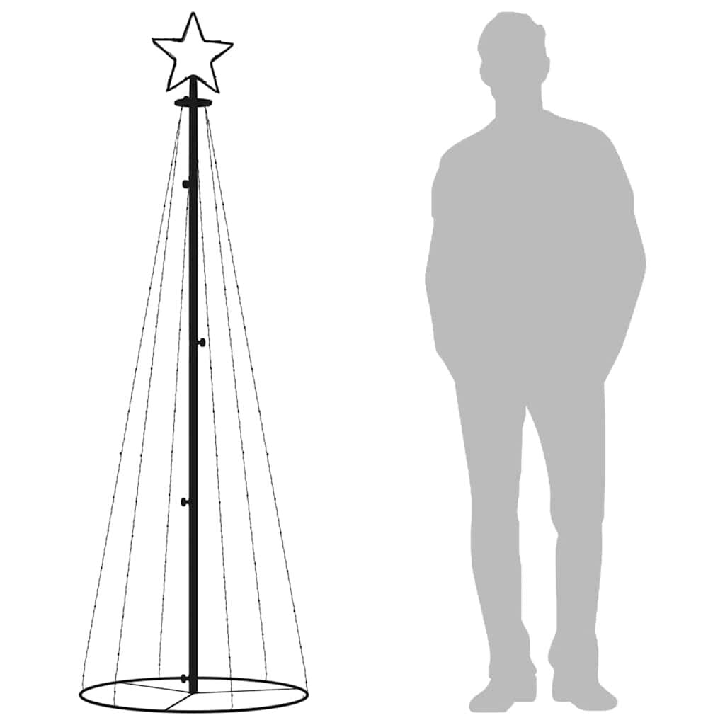 NEUF - vidaXL Arbre de Noël cône Blanc chaud 108 LED 70x180 cm