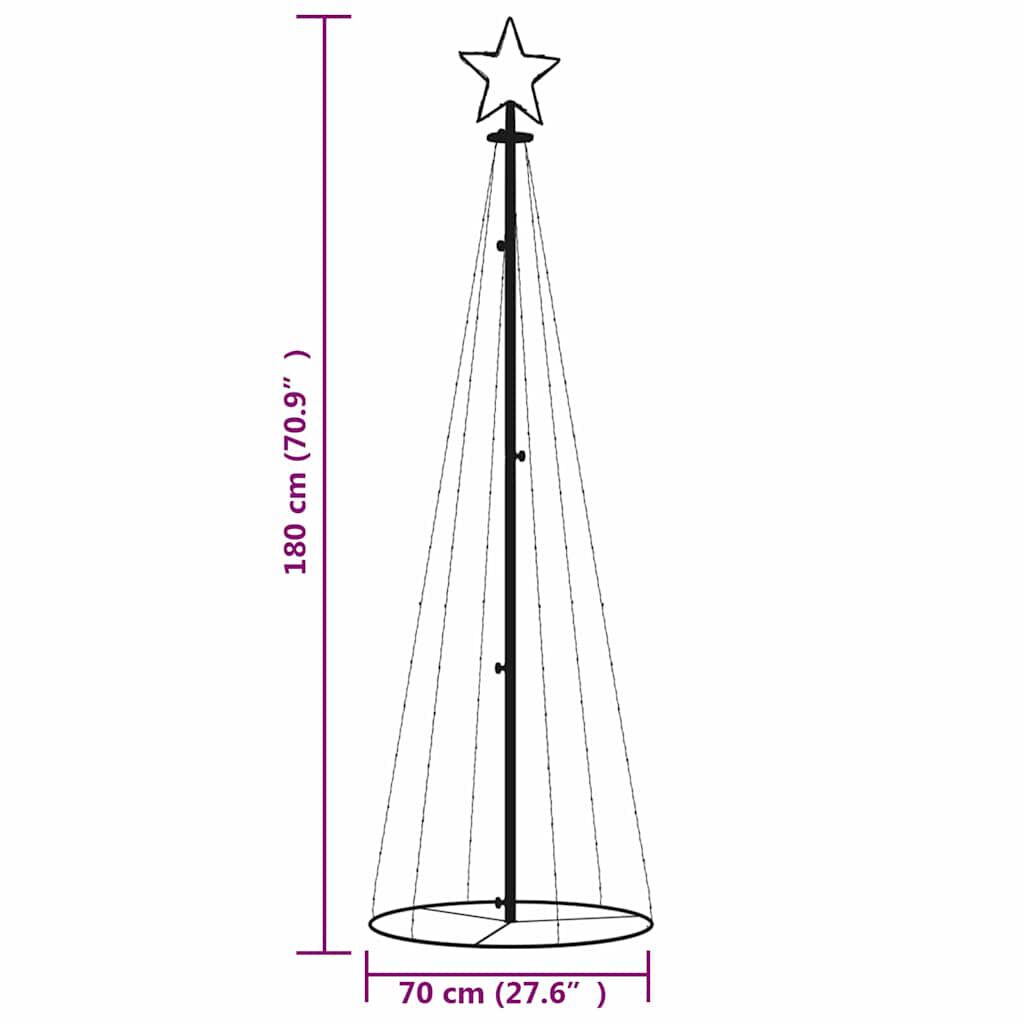 NEUF - vidaXL Arbre de Noël cône Blanc chaud 108 LED 70x180 cm