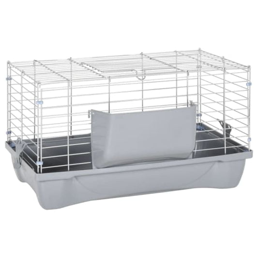 Cage pour petits animaux - Cage extérieur/intérieur gris 58x32x31 cm PP et métal