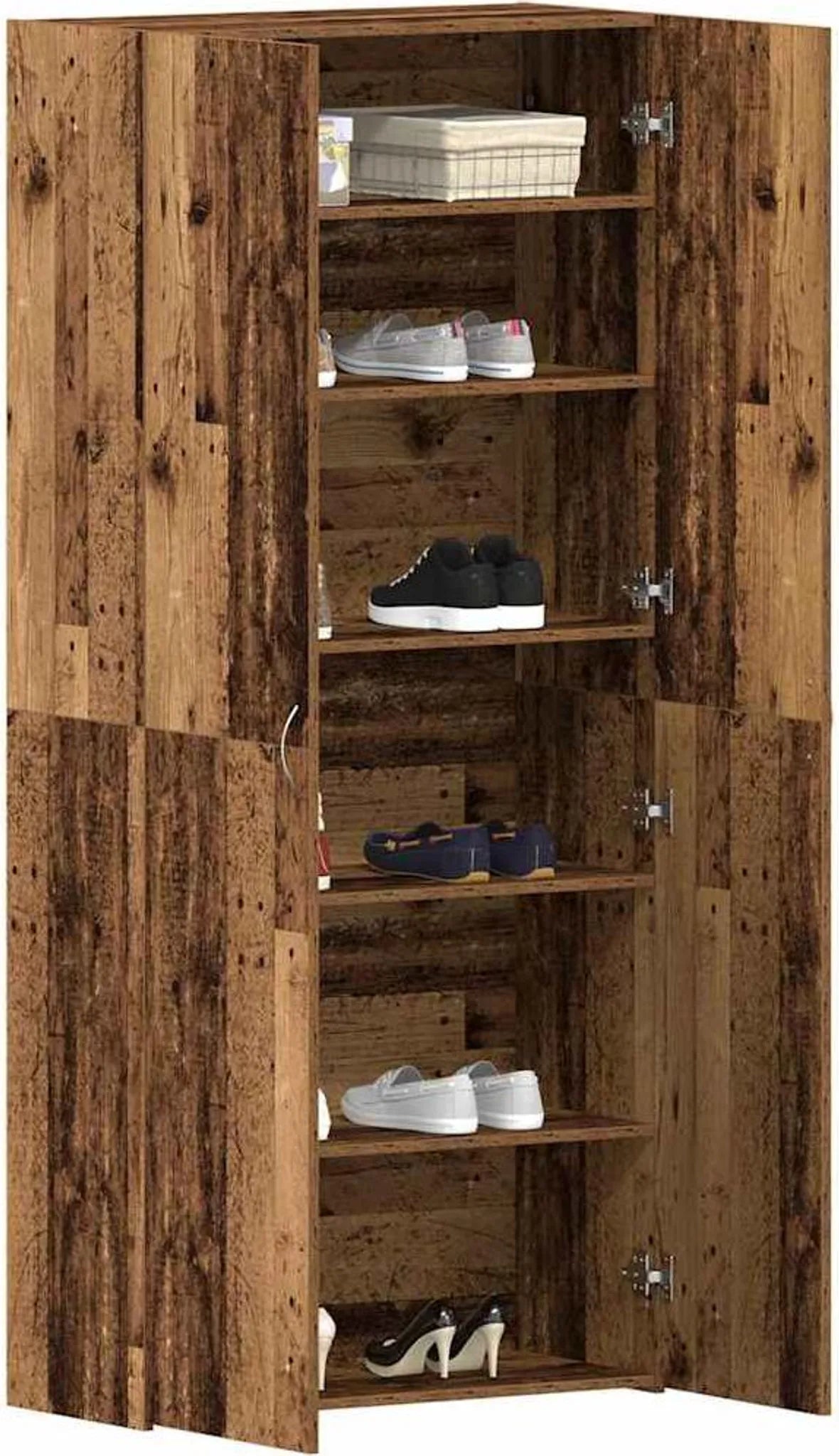 vidaXL Armoire à chaussures avec étagère Marron 80 x 35,5 x 180 cm Bois composite