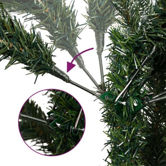 NEUF - vidaXL Sapin de Noël artificiel à charnières avec support vert 210 cm