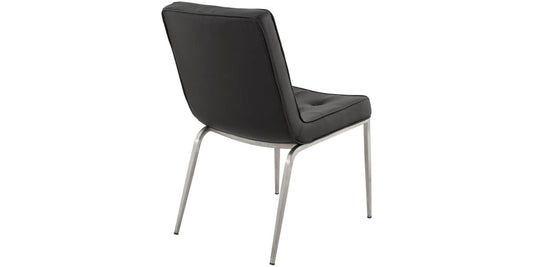 NEUF - Lot de 2 Chaise Simple en Simili Cuir Pennsylvania Noire par Coti Design