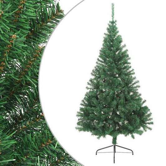 NEUF - vidaXL Sapin de Noël artificiel moitié avec support vert 210 cm PVC