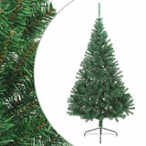 NEUF - vidaXL Sapin de Noël artificiel moitié avec support vert 180 cm PVC