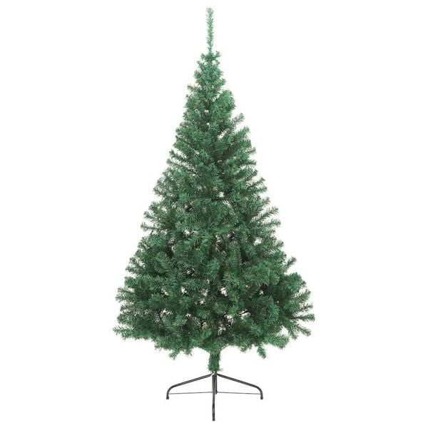 NEUF - vidaXL Sapin de Noël artificiel moitié avec support vert 180 cm PVC