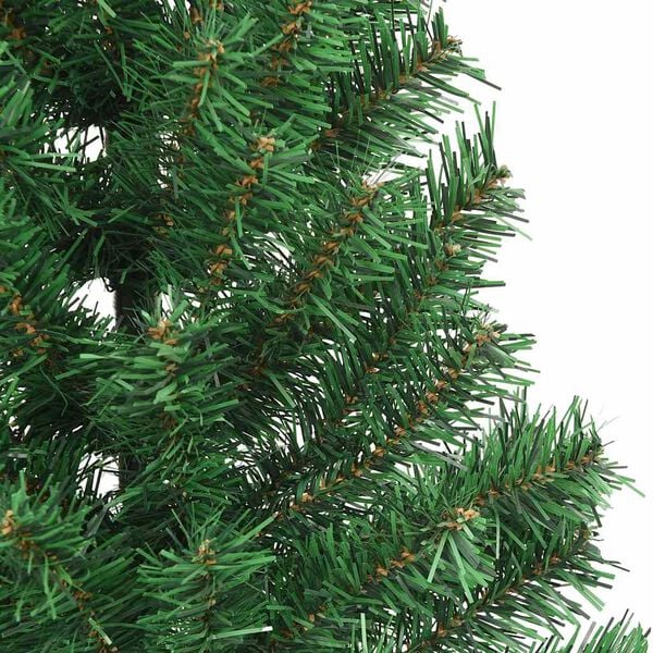 NEUF - vidaXL Sapin de Noël artificiel moitié avec support vert 180 cm PVC