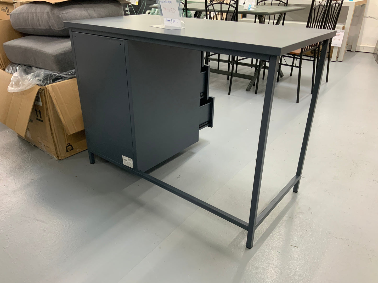 vidaXL Bureau style industriel avec tiroirs anthracite 105x52x75 cm