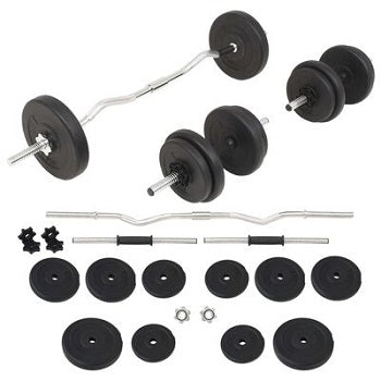 vidaXL Ensemble d'haltères et barres d'haltères 30 kg