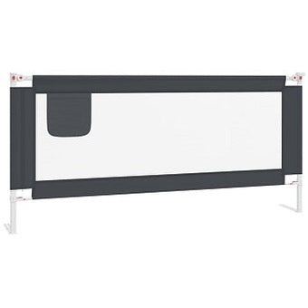 vidaXL Barrière de sécurité de lit d'enfant Gris foncé 200x25 cm Tissu