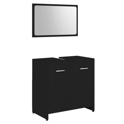 vidaXL Ensemble de meubles de salle de bain Noir Bois d'ingénierie