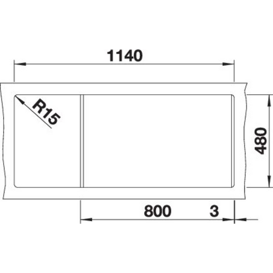 NEUF - Blanco évier Naya 8 S cuve droite anthracite manuel