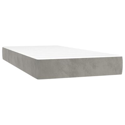 vidaXL Matelas de lit à ressorts ensachés Gris clair 100x200x20 cm