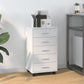 Armoire à tiroirs avec roulettes Blanc brillant Bois ingénierie - vidaXL