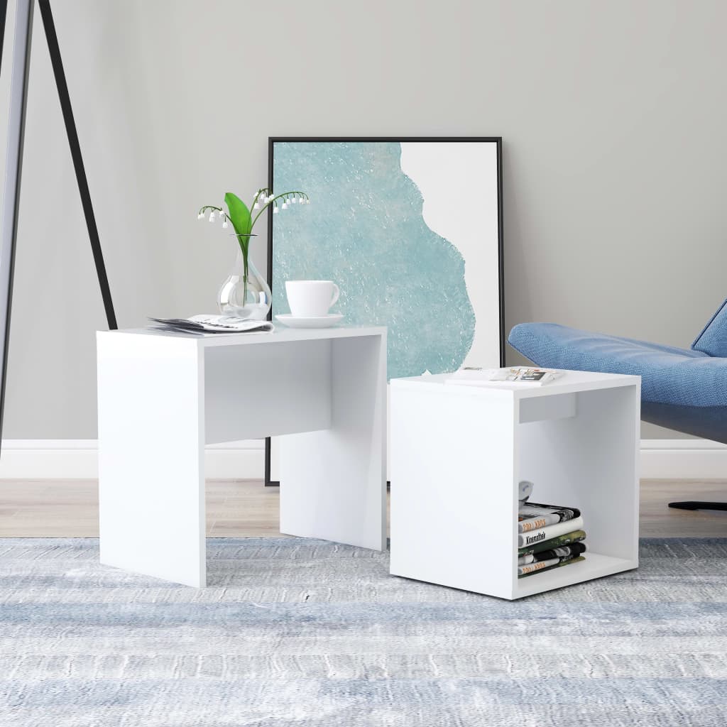 Ensemble de table basse Blanc 48x30x45 cm Bois d'ingénierie - vidaXL