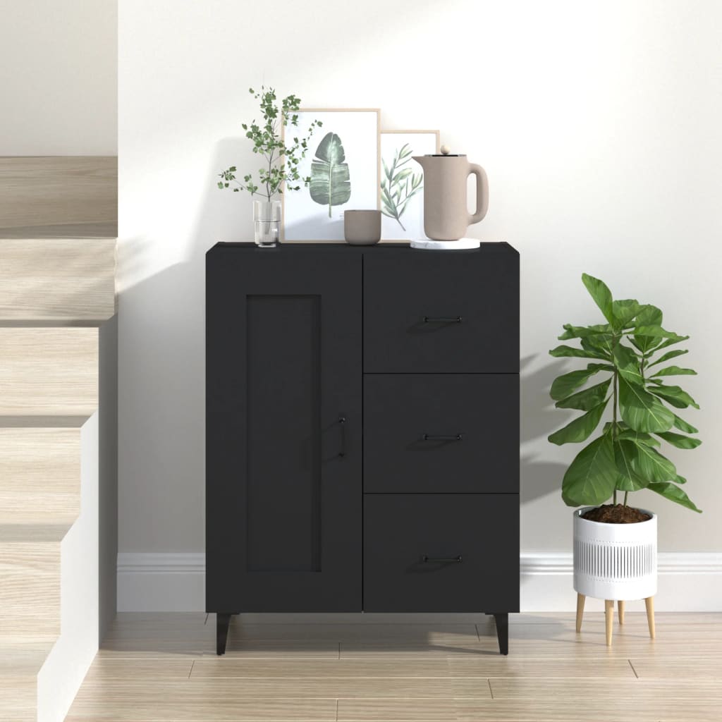 NEUF - vidaXL Buffet Noir 69,5x34x90 cm Bois d'ingénierie (monté)