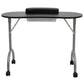 vidaXL Table à manucure pliable avec roulettes Noir