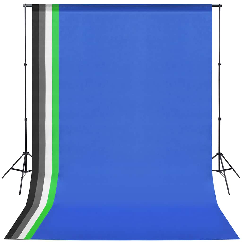 Kit de studio photo 5 toiles de fond colorées et 2 ombrelles - vidaXL