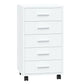 Armoire à tiroirs avec roulettes Blanc brillant Bois ingénierie - vidaXL
