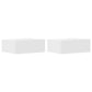 Tables de chevet flottantes 2 pcs Blanc bois d’ingénierie - vidaXL