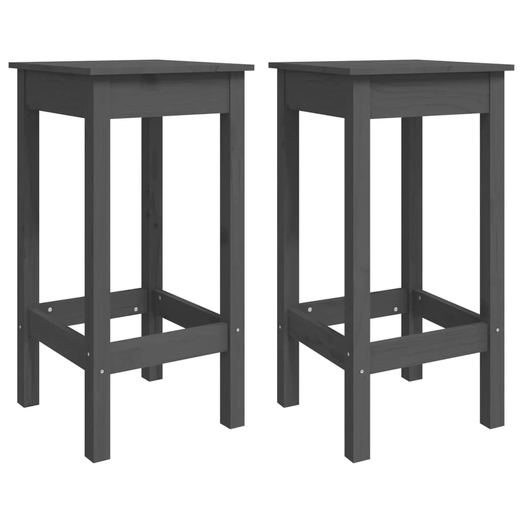 vidaXL Chaises de bar lot de 2 gris 40x40x78 cm bois de pin solide