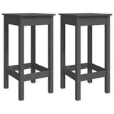 vidaXL Chaises de bar lot de 2 gris 40x40x78 cm bois de pin solide