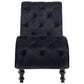 vidaXL Chaise longue Noir Velours