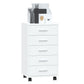Armoire à tiroirs avec roulettes Blanc brillant Bois ingénierie - vidaXL