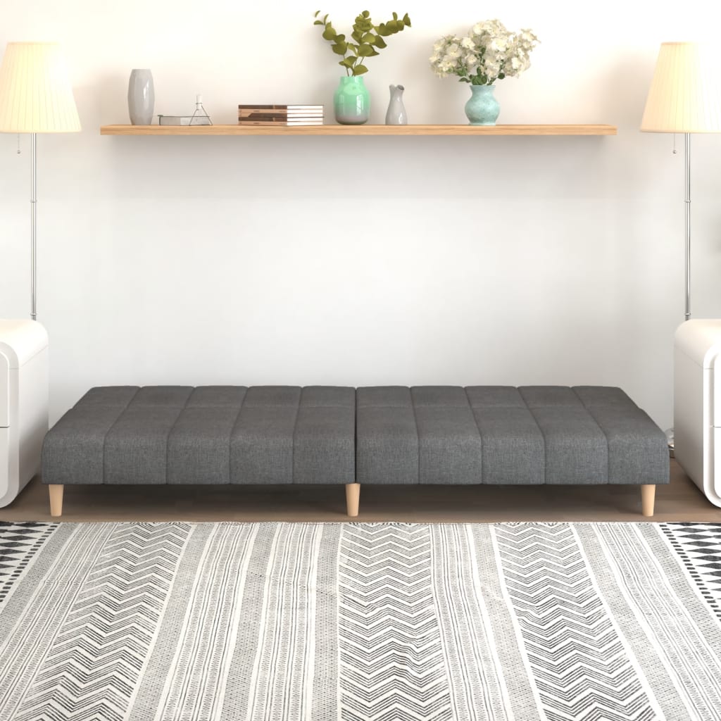 vidaXL Canapé-lit à 2 places gris clair tissu