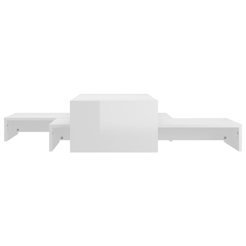 Ensemble de tables basses gigognes blanc brillant - vidaXL