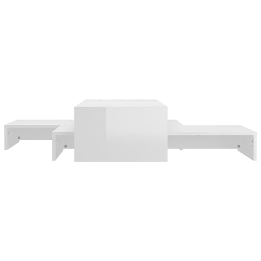 Ensemble de tables basses gigognes blanc brillant - vidaXL